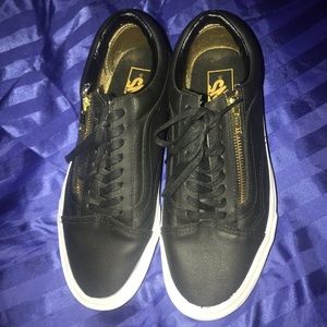 Leather Old Skool Zip Vans